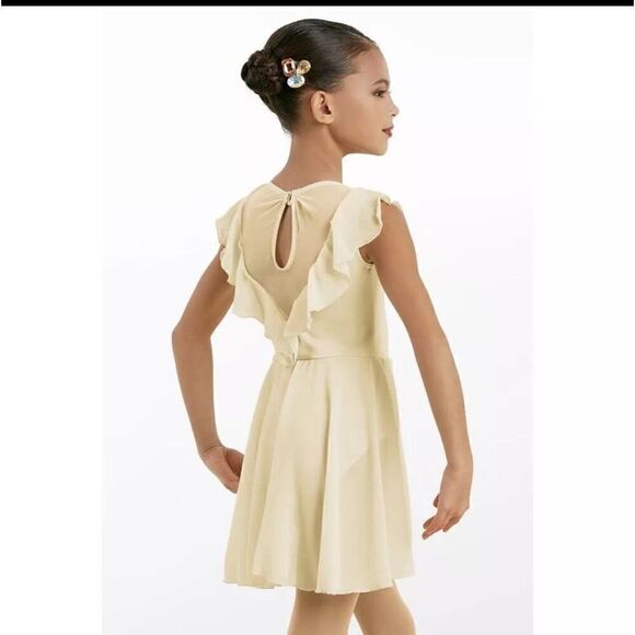 Weissman Dance I Want To Write You A Song 10849 Cream Ruffle Day Dress Size MC - Picture 2 of 7